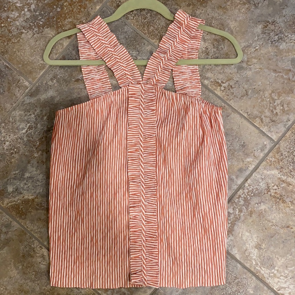 Waverly Grey Red and white stripe tank